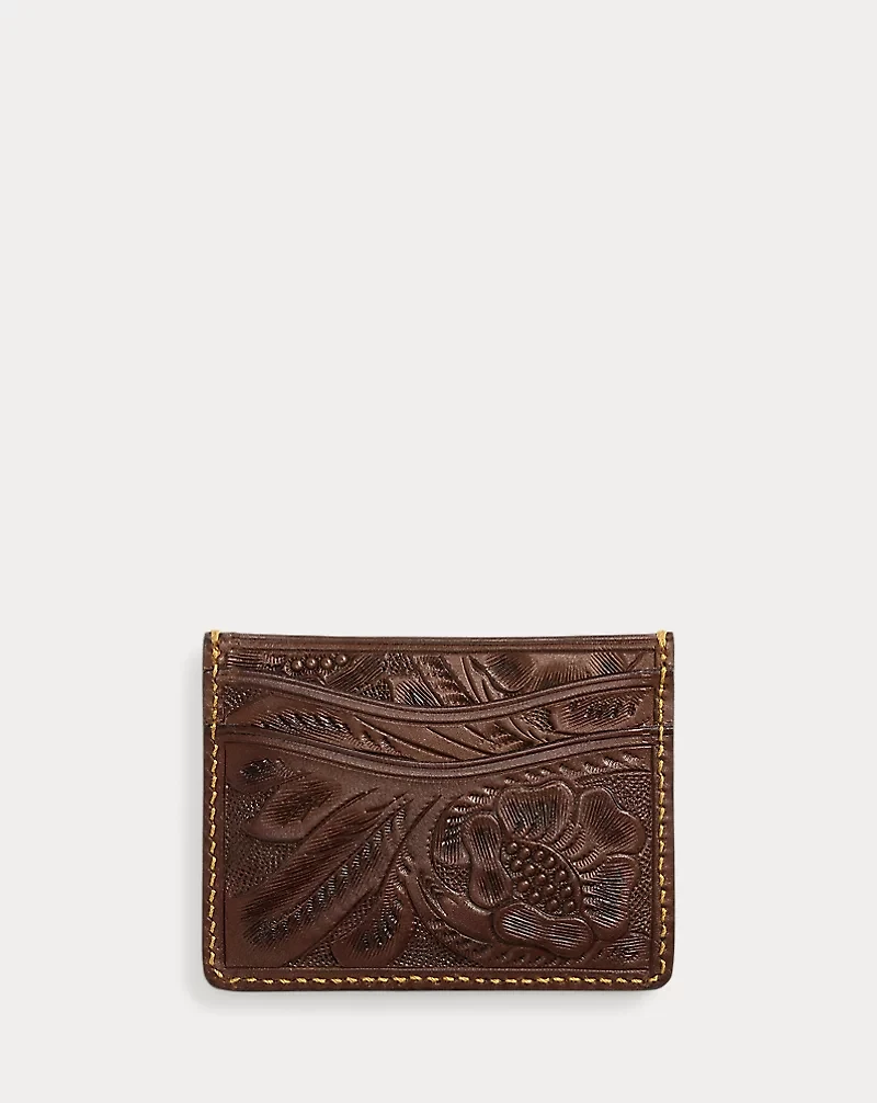 Hand-Tooled Leather Card Case
