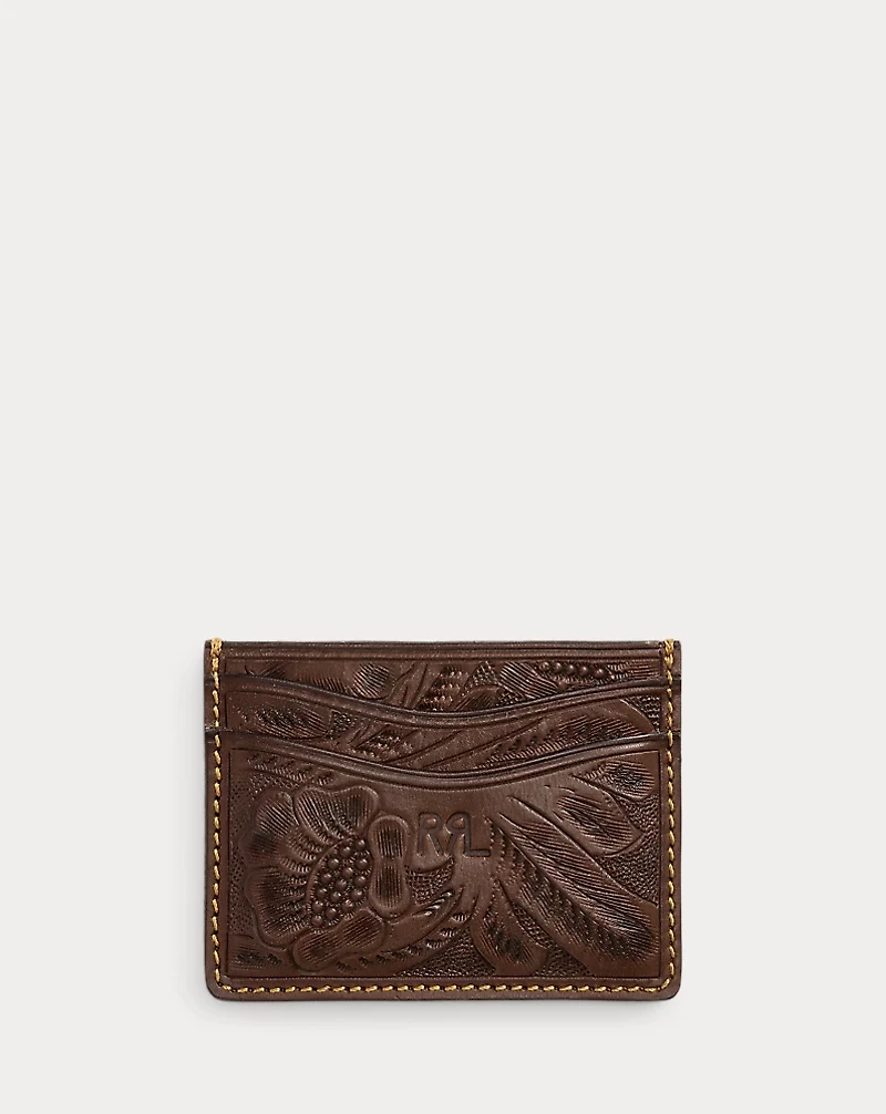Hand-Tooled Leather Card Case