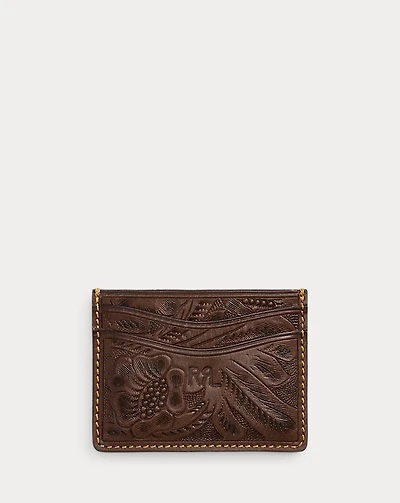 Hand-Tooled Leather Card Case