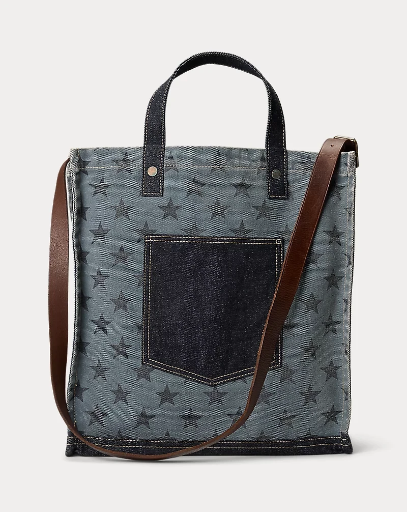 Star-Print Graphic Tote