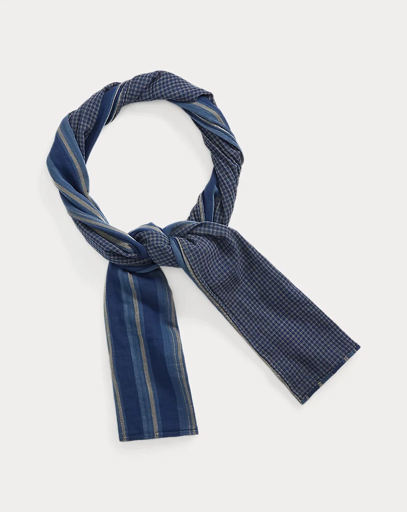 Striped Double-Faced Cotton Scarf