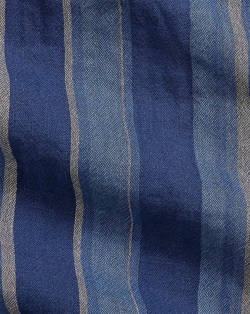 Striped Double-Faced Cotton Scarf