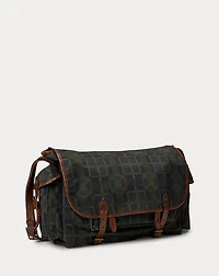 Check-Print Oilcloth Messenger Bag