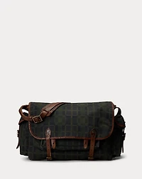 Check-Print Oilcloth Messenger Bag