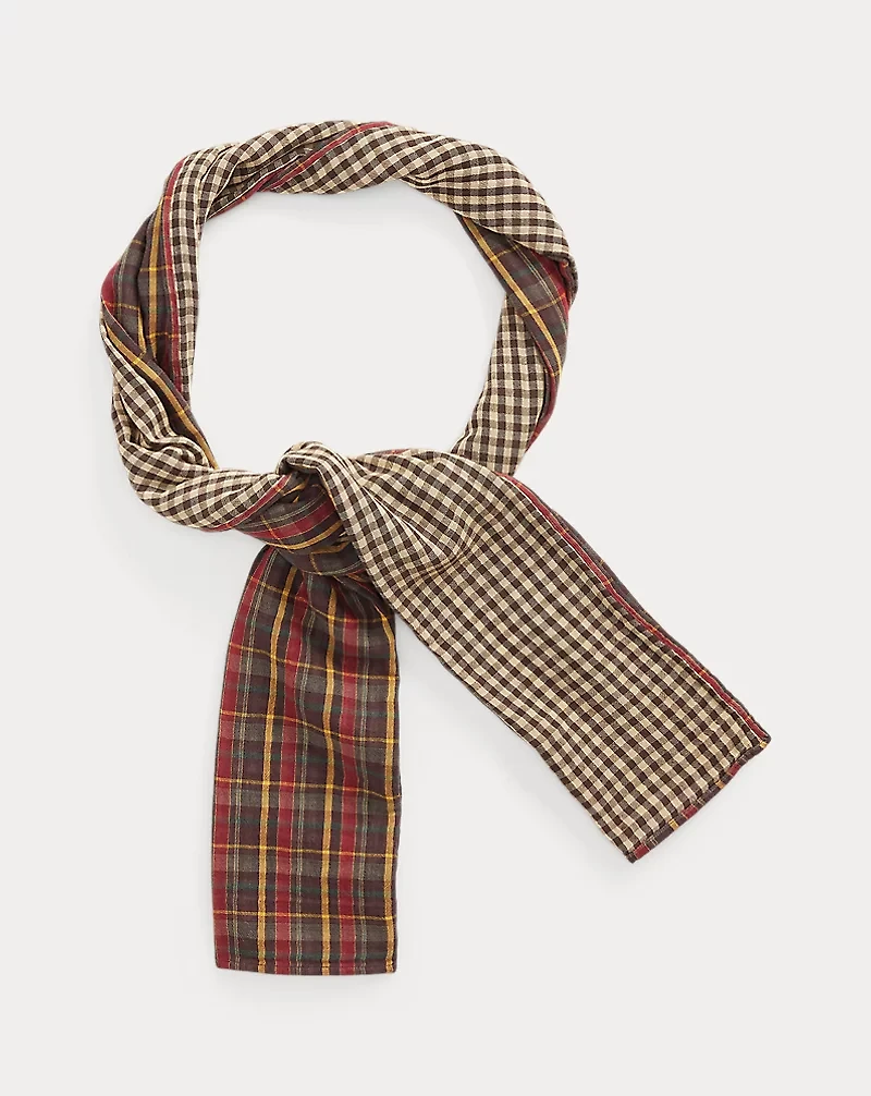 Plaid Double-Faced Cotton Scarf