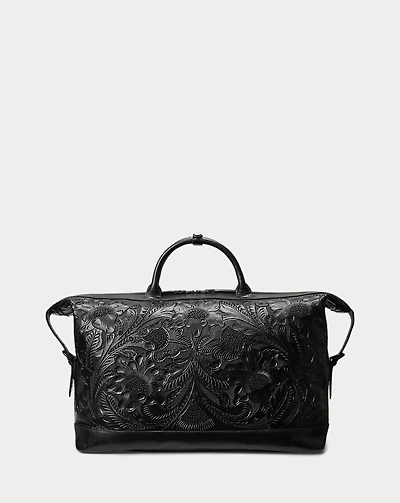 Hand-Tooled Leather Weekender Bag