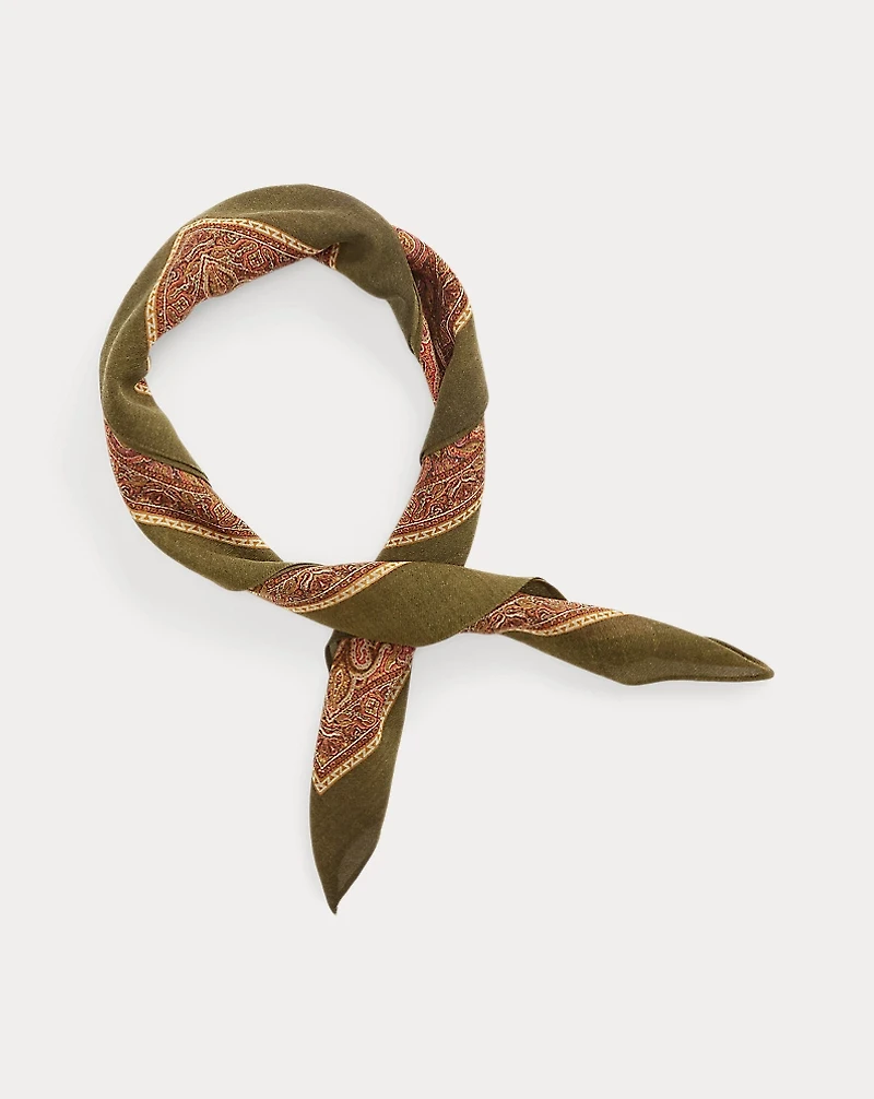 Paisley Wool Gauze Scarf