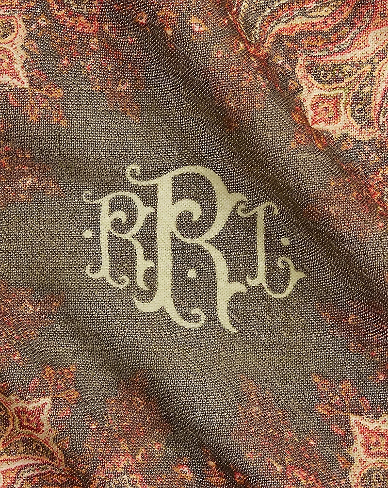 Paisley Wool Gauze Scarf