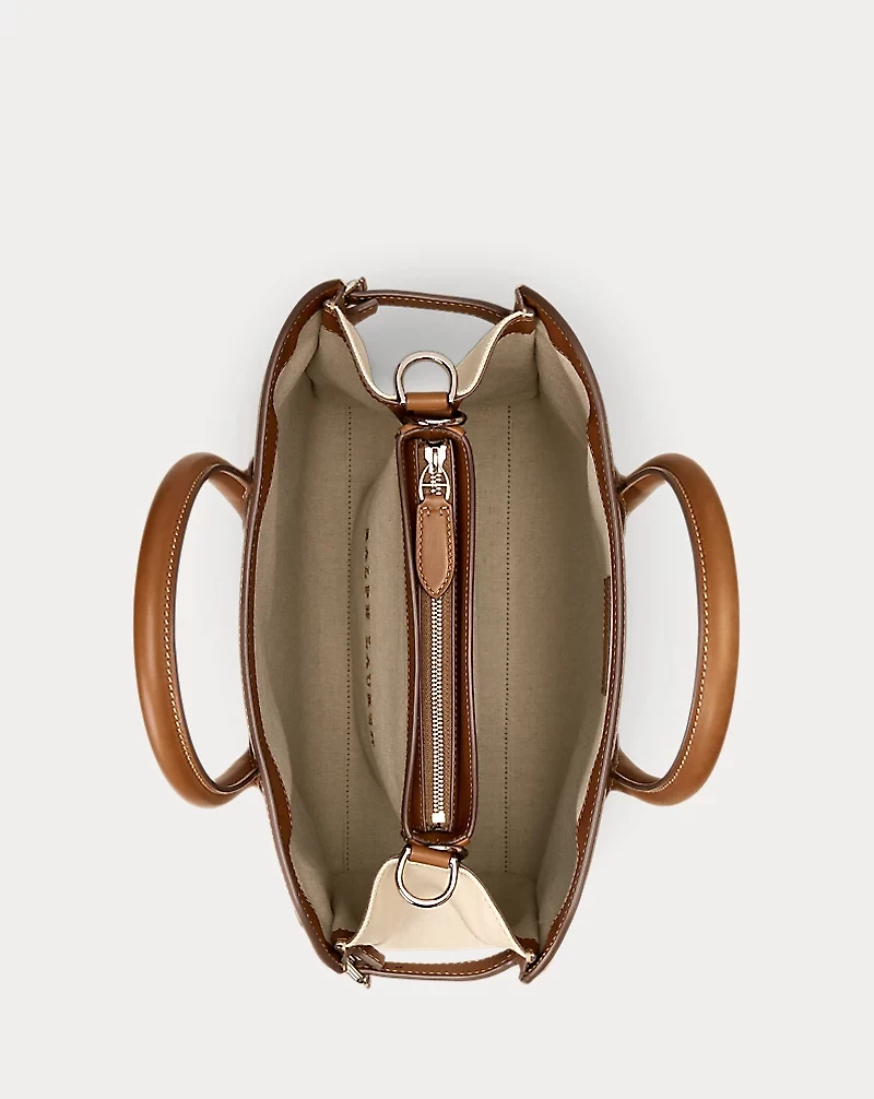 Bedford Calfskin-Trim Canvas Tote