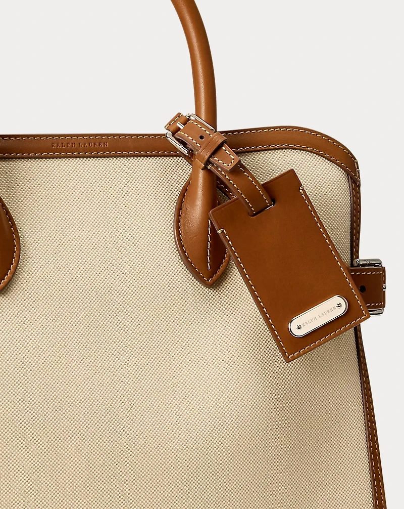 Bedford Calfskin-Trim Canvas Tote