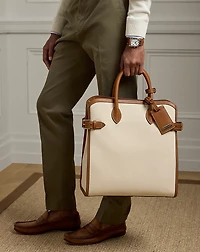 Bedford Calfskin-Trim Canvas Tote