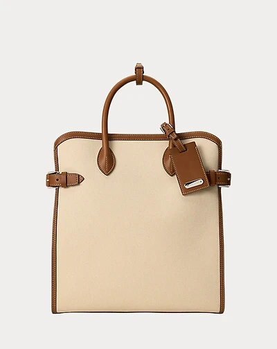 Bedford Calfskin-Trim Canvas Tote
