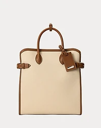 Bedford Calfskin-Trim Canvas Tote