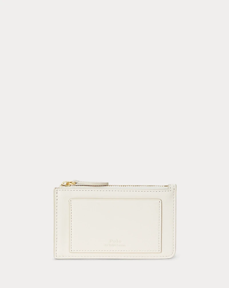 Polo Bear Leather Zip Card Case