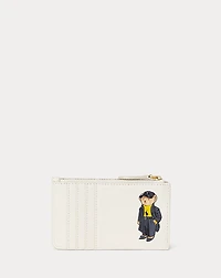 Polo Bear Leather Zip Card Case