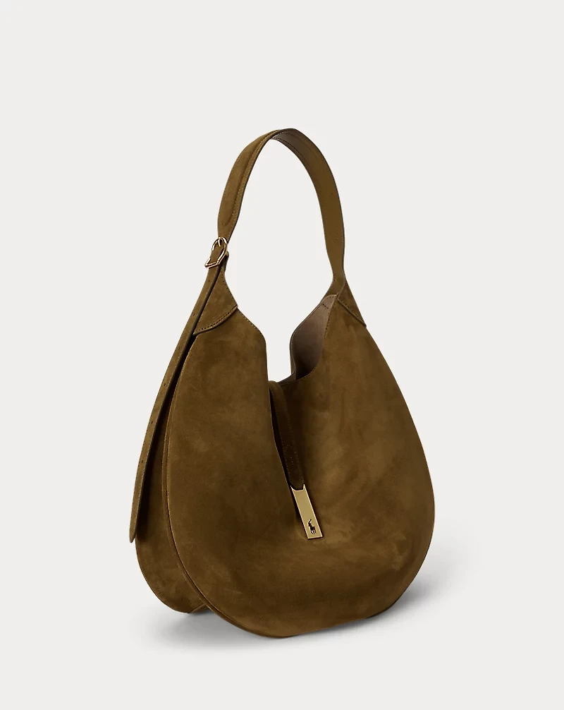 Polo ID Suede Large Shoulder Bag