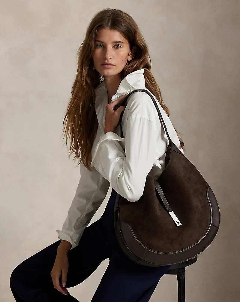 Polo ID Suede Large Shoulder Bag