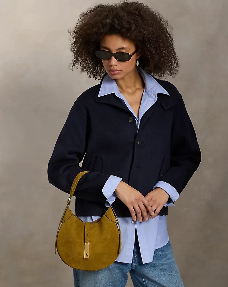 Polo ID Suede Small Shoulder Bag