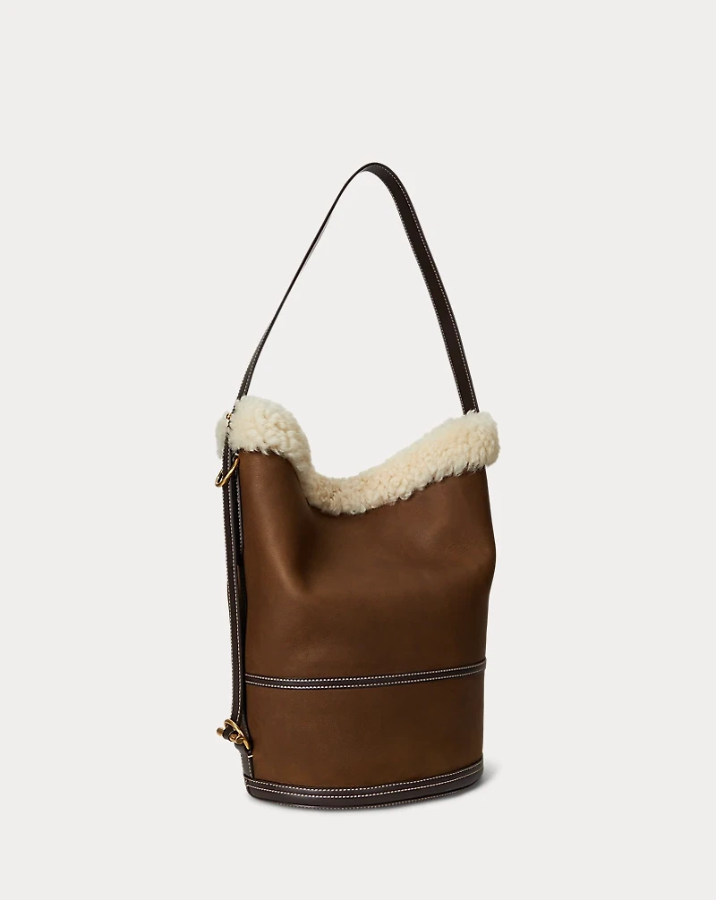 Bellport Shearling Sling Bucket Bag