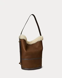 Bellport Shearling Sling Bucket Bag