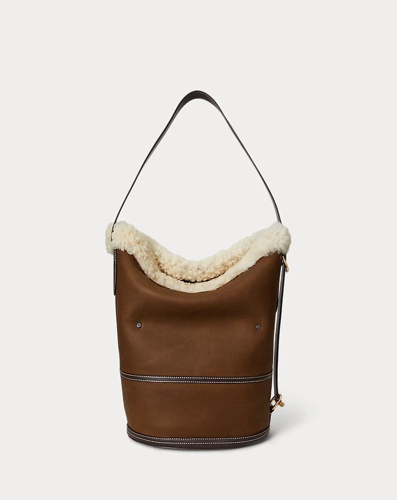 Bellport Shearling Sling Bucket Bag