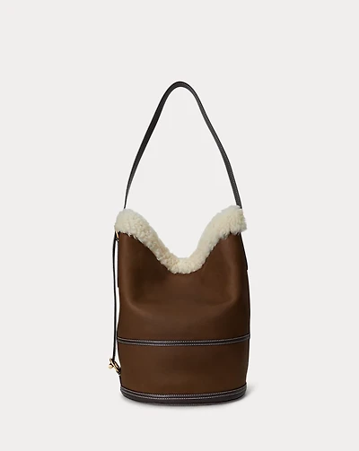 Bellport Shearling Sling Bucket Bag