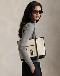  Polo Bear Canvas Small Shopper Tote