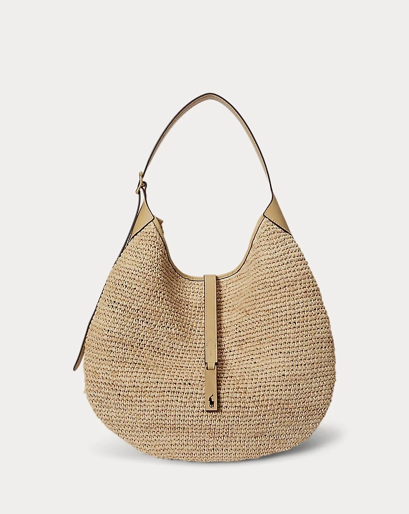 Polo ID Raffia Large Shoulder Bag