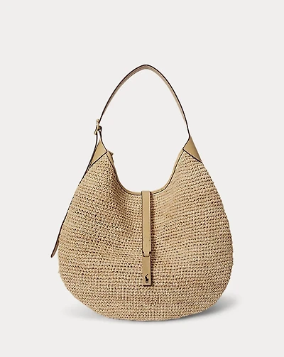 Polo ID Raffia Large Shoulder Bag