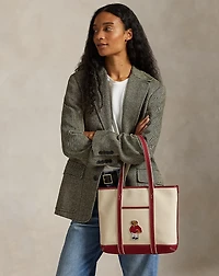Polo Bear Canvas Small Shopper Tote
