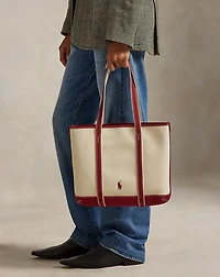 Polo Bear Canvas Small Shopper Tote
