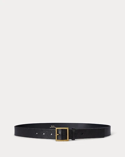 Square-Buckle Leather Belt