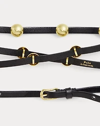Studded Leather Double-Wrap Belt