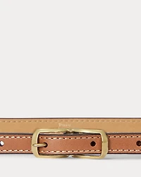 Double-Buckle Leather Belt