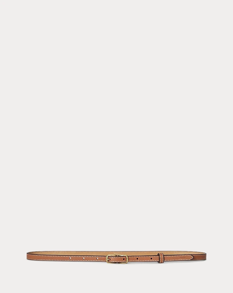 Double-Buckle Leather Belt