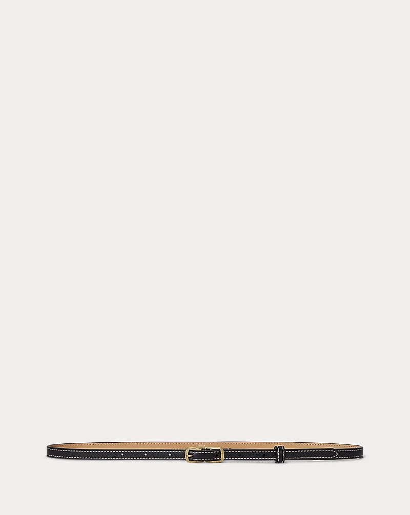Double-Buckle Leather Belt