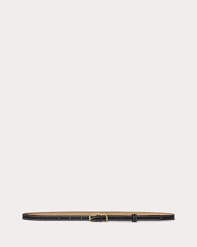 Double-Buckle Leather Belt