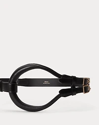 Double-Buckle Equestrian Leather Belt