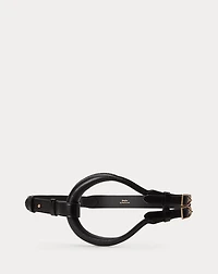 Double-Buckle Equestrian Leather Belt