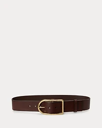 Curved-Buckle Leather Belt