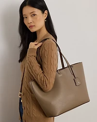 Faux-Leather Large Reversible Tote Bag