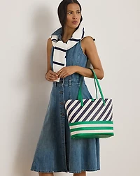 Faux-Leather Large Reversible Tote Bag