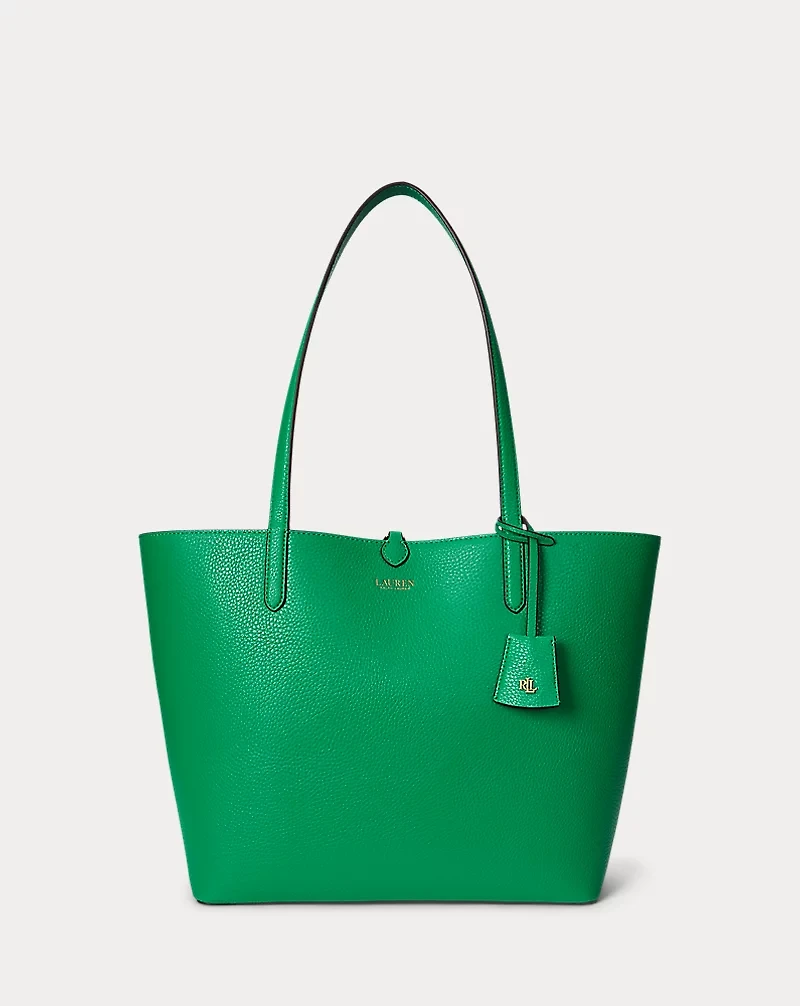 Faux-Leather Large Reversible Tote Bag