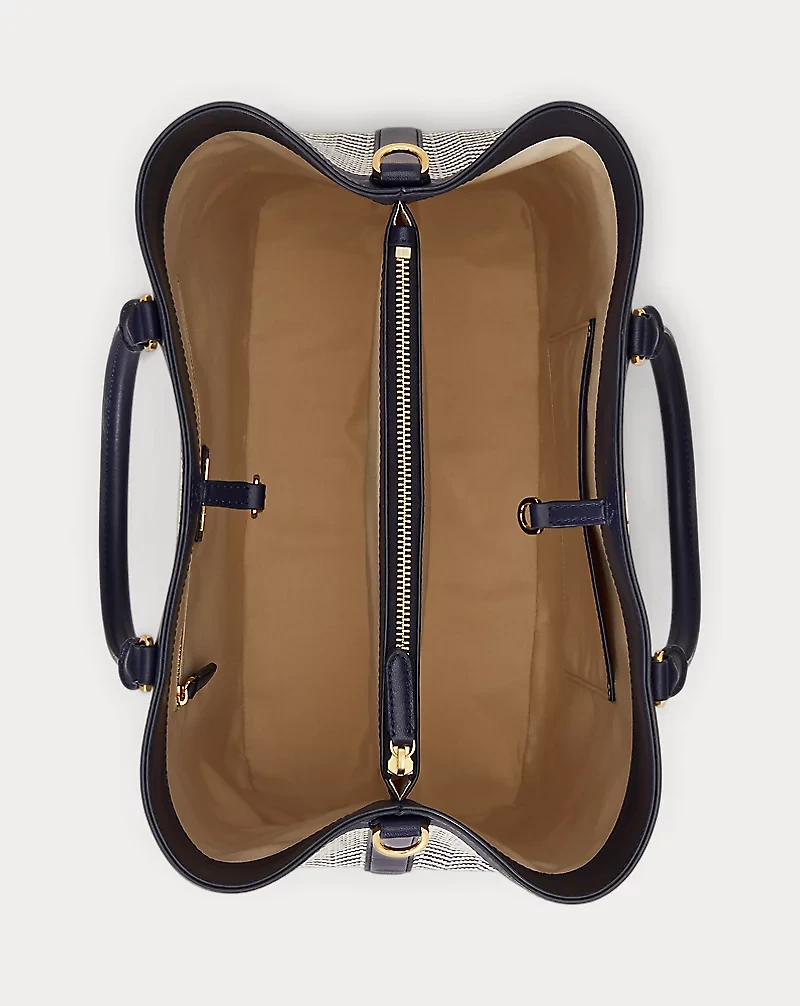 Herringbone Woven Large Marcy Satchel