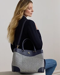 Herringbone Woven Large Marcy Satchel