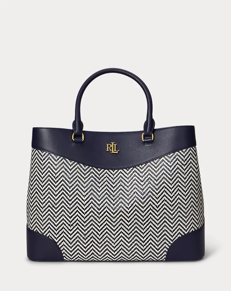 Herringbone Woven Large Marcy Satchel
