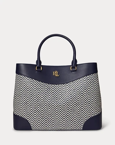 Herringbone Woven Large Marcy Satchel