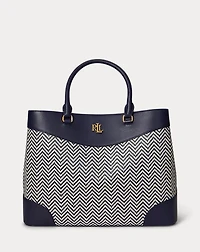 Herringbone Woven Large Marcy Satchel