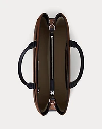 Striped Leather Large Hanna Satchel