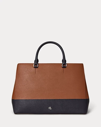 Striped Leather Large Hanna Satchel